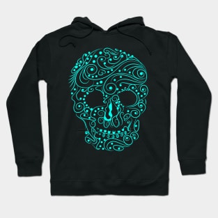 Stylistic Skull - Teal Hoodie